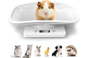 GUANGYU Digital Pet Scale Animal Scale with LCD Display, 4 Weight Modes for Pets and Kitchen for Measuring Small Cats, Dogs, Food, Capacity up to 15 kg