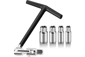 SZHUGEKI Zestaw kluczy do świec zapłonowych, 14/16/18/21 mm, 5-częściowy uniwersalny klucz do świecy zapłonowej, uchwyt T, klucz nasadowy do samochodu i motocykla