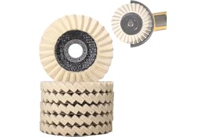 BAAQII 6 Pcs 4-1/2 Inch Flap Felt Wool Polishing Disc 115mm for Metal Wood Angle Grinder, 4.5" Wool Flap Felt Disc Wheel Buffing Pads (6)