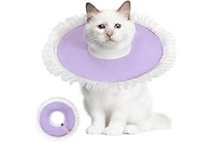 VavoPaw Collier de Récupération pour Chat Ajustable, Cône pour Chat Souple et Imperméable, Collier de Chat après Chirurgie Léger, Collier Flexible pour Chat, Anti-Morsure, Cicatrisation des Plaies, M