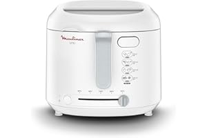 Moulinex - Freidora Uno AF2031 para 4 personas, capacidad de 1 kg, 1,8 l de aceite, color blanco