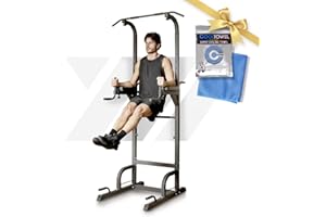 YM Power Tower Stazione Fitness Multifunzione per Flessioni Trazioni Fitness e Addominali, Dip Station Professionale, per Allenarsi a Casa e in Palestra