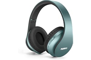 TUINYO Bluetooth Headphones, Wireless Headphones Over Ear with Microphone, Foldable & Lightweight Stereo Wireless Headset for Travel Work TV PC Cellphone …