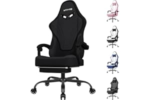 SITMOD Silla Gaming Ergonómica Escritorio, para videojuegos u oficina, Silla Gamer con Cojín Lumbar & Reposacabeza, Regulable en altura y reclinable, Tejidos Silla Cómoda con Reposapiés Para Adultos(Negro)