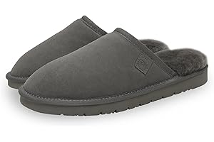 Rohn Moden Lammfell Hausschuhe Loisl für Herren, echt Schaffell Pantoffel mit EVA-Sohle in top Qualität, Schlappen in grau, braun