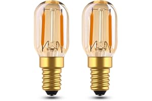 EASYIVY Ampoule E14 LED 1W T22 Mini Ampoule Vintage E14 Ambre Ampoule à Filament Équivalent 10W-15W, Blanc Chaud 2200K Ampoule Tubulaire Décorative Veilleuse, Non Dimmable, Lot de 2