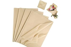 RAIRSKY 100 fogli di carta velina da imballaggio, Kraft marrone, 50 x 35 cm, per regali, matrimoni, baby shower, compleanno, Natale