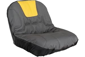 POWEKA Tractor Seat Cover，Universal Oxford Waterproof Riding Lawn Mower Seat Covers with Storage Bag Compatible with Husq-varna、Crafts-man、Cub Ca-det （Grey Medium )