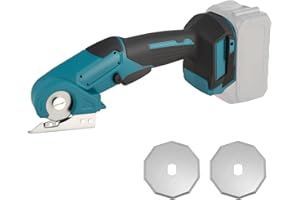 LIROPAU Forbici universali a batteria, compatibili con Makita 21 V, forbici elettriche senza fili con 2 lame e chiusura di sicurezza, profondità di taglio 6 mm, tagliano cartone, moquette, pelle, plastica