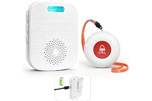 CallToU Wireless Caregiver Pager Emergency Call Button for Seniors Portable Call Bell with 500Ft+ Range and Vibration Alert, 1 Rechargeable Receiver 1 Alert Button