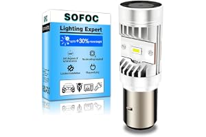 SOFOC BA20D Glödlampa S2 Inbyggd Kylfläkt 5000LM LED Motorcykel Vit 6V 12V 24V Kompatibel Med 6-24V AC/DC 15W CSP Super Ljusare 1Pcs