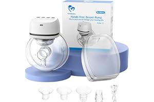 Sacaleches Eléctrico Portátil Bellababy, Manos Libres, Bajo Ruido, Extractor de Leche Viene con Bridas de 24 mm, 4 Modos y 6 Niveles de Succión, 1 Unidad, Gris, EU8042