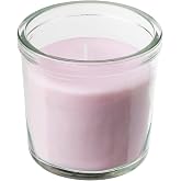 Ikea LUGNARE Cam İ&ccedil;inde Kokulu Mum, (Yasemin/Pembe), &Ccedil;ap: 7,5 cm