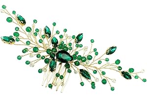TOZBLEU Accessori Capelli Sposa Verde Pettini Per Capelli Da Sposa In Cristallo Accessorio Per Capelli Da Sposa In Cristallo Ornamenti Per Capelli Di Strass Nuziali Per I Capelli Delle Ragazzev