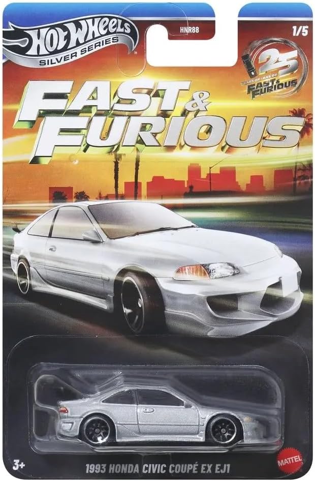 Hot Wheels Silver Series Fast & Furious 1993 Honda Civic Coupe EX EJ1 HNR88/JKX20