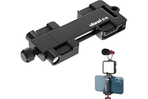 Uchwyt na statyw do telefonu, ULANZI ST-03 metalowy uchwyt na telefon komórkowy, uchwyt na statyw iPhone z zimną stopką, zacisk do telefonu do iPhone 12 Pro Max/12 Pro/ 12/11 Pro Max/SE 2020/XR/Samsung Galaxy/HUAWEI