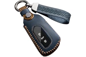 ontto Etui na kluczyki samochodowe, pasuje do VW ID.3, ID.4, GTX Golf 8, GTI, Seat Leon MK4, Tarraco, Skoda Octavia Enyaq Cupra 2020-2023, pilot zdalnego sterowania, skórzane etui na klucze,