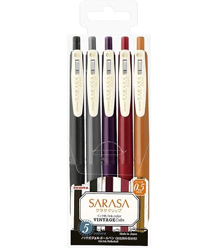 10er-Pack Zebra Sarasa 3B Gel-Kugelschreiber – 0,5 Mm, 3 Farben (schwarz, Rot, Blau) Im Snow-White-Design