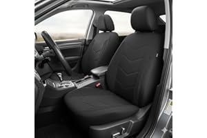 TOYOUN Fundas Asientos Coche Universal Delanteros de Poliéster Fundas Asientos Delanteros Coche para Conductor y Copiloto de Cerdito de Accesorios Automóvil 2 Plazas,Negro