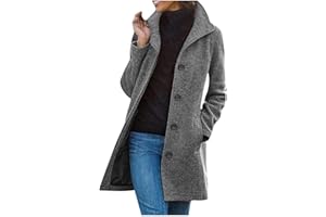 Zeiayuas Tweedjacke Damen Tweed Jacke Freizeitmantel Herbstjacke Damen Mantel Grauer Blazer Damen Blazer Damen Sportlich Elegant Herbst und Winter Freizeitkleidung Blazer Oversized