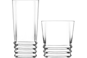 Lav Verres à Cocktail Highball et Tumbler Elegan - pour jus de Fruits/Eau/Whisky - Lot de 12
