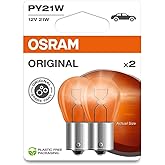 Osram 7507 PY21 W Sİnyal Lambası, Flaş Işığı double blister turuncu 7507-02B