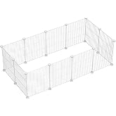 12 Panel Metal Beyaz Renk Evcil K&uuml;&ccedil;&uuml;k Hayvan Kedi K&ouml;pek Kuş Evi Kafesi Oyun Parkı