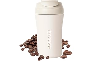 Revivoer Taza Termo Cafe para Llevar, 400ml Termo Pequeño para Cafe con Tapa,Vaso Termico Café de Acero Inoxidable con Aislamiento de Doble Pared,Regalos Ideales de Cumpleaños y Navidad,Tasse à Café