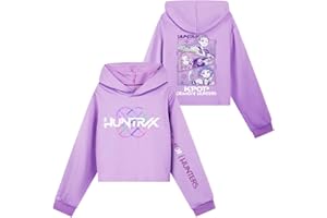 YiJee Sudaderas KPOP Huntrix para Niñas, Sudadera Corta con Capucha, Moda Y2K Hip Hop Streetwear para Niños Niñas y Fans de K-Pop