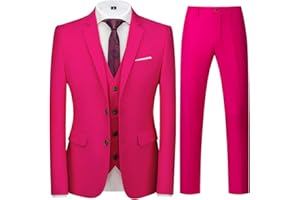 Allthemen Abiti da Uomo 3 Pezzi Regular Fit Abito Formale Abito Due Bottoni Giacca da Lavoro Pantaloni