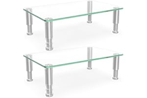 Hemudu 2 Supporto Monitor Scrivania, Rialzo Monitor con Altezza Regolabile, Porta PC Portatile per TV LCD LED a schermo piatto, Laptop/Computer/Xbox One, 38X24X8.6cm, Supporto PC Peso Massimo 40kg