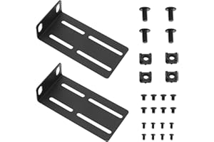 LT Easiyl 2PCS 88mm Rack Ears Mount Adjustable Hole Distance 29-40mm for 19 inch Switches Compatible with HP Switches with Screw