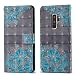 Produktbild KingSang Samsung Galaxy S9 Hülle, Lederhülle Ledertasche Schutzhülle Folio Brieftasche Schutz für Samsung Galaxy S9 Handyhüllen Leder Case Cover mit Ständer Grau Blau