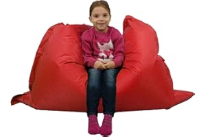 MaxiBean Large Bean Bag Chair for Kids and Children - Gaming BeanBag Cushion with Filling Beans Included, Perfect for Living Room, Bedroom, Garden Room, and Outdoor Use Weather Resistant - Red