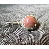 Filigraner Kettenanhänger Edelstein Rhodochrosit - versilbert