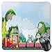 Produktbild HYYCLS Kids Mauspads, Various Animals Riding on Train in the Park with Mountains Cartoon Style Illustration, Standard Size Rectangle Non-Slip Rubber Mousepad, Multicolor