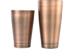 Barfly M37009ACP Lot de 2 boîtes à cocktail en cuivre antique 530 ml et 793 ml