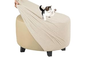 FAIRUO Poggiapiedi Quadrata Copri Copri Pouf Fodera Rotondo Fodera per Ottomana Copertura Dell'Ottomano Velluto Rttangolare Fodera per Pouf Elastico Copri per Piedi con Fondo Elastico (Color : @10, Size :