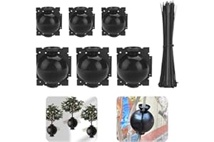 KBNIAN Lot de 6 appareils d'enracinement de plantes, balles de propagation haute pression réutilisables avec 100 attaches métalliques autobloquantes en nylon pour culture des racines de jardin (3 m +