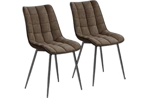 ‎WOLTU WOLTU Esszimmerstühle 2er Set, für Wohnzimmer Küche Esszimmer, Küchenstühle gepolstert mit Rückenlehne, Sitzfläche aus Kunstleder, mit Metallbeinen, bis 150 kg belastbar, Braun