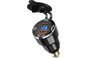 DIN-uttag till USB C för Moto BMW, PD3.0 och QC3.0 DIN-kontakt Hella Socket Plug Vattentät Aluminium Tändsticksändare med LED