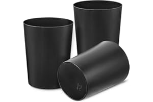 Cetomo Lot de 3 corbeilles de 7,2 l - Pour salle de bain, cuisine, bureau à domicile, dortoir - Noir