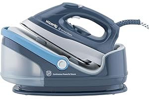 H.Koenig V5i Centrale Vapeur Haute Pression 6 bars puissante et continue 100g/min, Autonomie illimitée, vapeur verticale, Semelle Céramique, Rapide, Compact, Puissante 2400W, réservoir 1,7L Gris