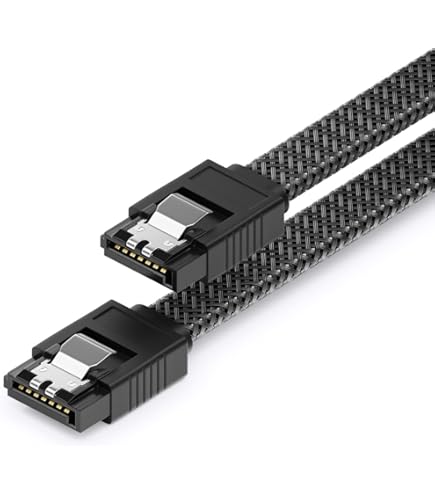 Herfair 3x Cavo SATA III 50 Cm – Collegamento Per HDD/SSD Con Clip Metalliche 6 GBit/s (Nero) - 5