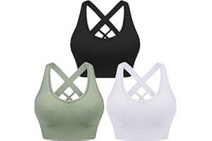 Leversic Brassiere Sport Femme Soutien-Gorge de Sport Femme Brassiere Femme Sport sans Armature Elastique Amovibles Coussinets Fitness Yoga Soutien Gorge Sport S-XL