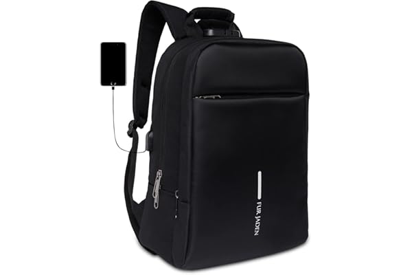 FUR JADEN Anti Theft Number Lock Backpack Bag with 15.6 Inch Laptop Compartment, USB Charging Port & Organizer Pocket for Men Women Boys Girls