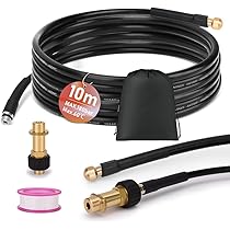15M slangset voor buisreiniging voor K2 K3 K4 K5 K6 K7, 180Bar 60°C buisreinigingsset, incl. tas, stijve sproeiers, afvoerreiniger buisreiniger slang voor hogedrukreiniger