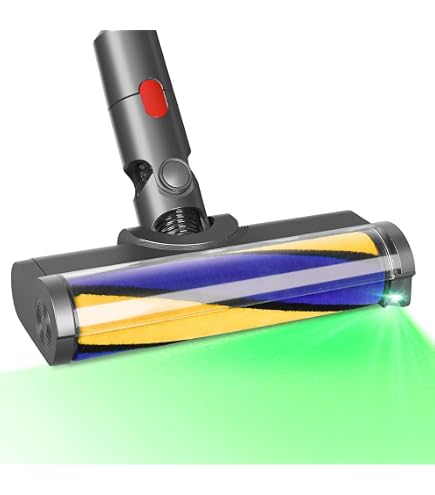 Testina Aspirapolvere Compatibile Dyson V7 V8 V10 V11 V15 – 2 Rulli (Turbo+Morbido) + 2 Spazzole, Con Luci LED - 6