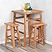 Produktbild 3tlg. Bar-Set GEMI Teak Massivholz (2x Hocker & 1x Tisch) Garten Terrasse Balkon