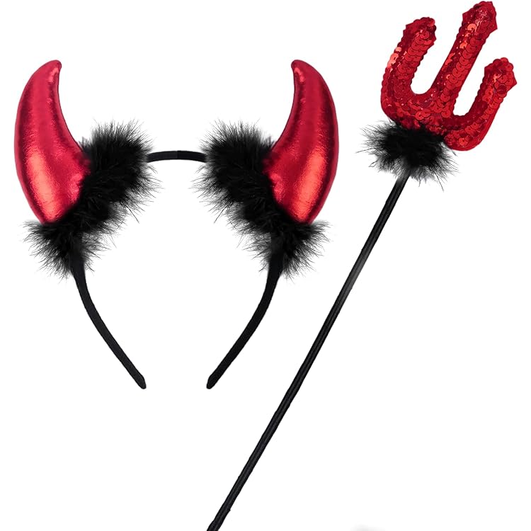 Teufelshörner Haarreif Set - Gruselig Gut Für Halloween & Kostümpartys